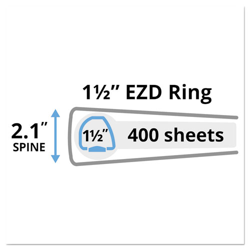 Image of Durable View Binder with DuraHinge and EZD Rings, 3 Rings, 1.5" Capacity, 11 x 8.5, White, (9401)