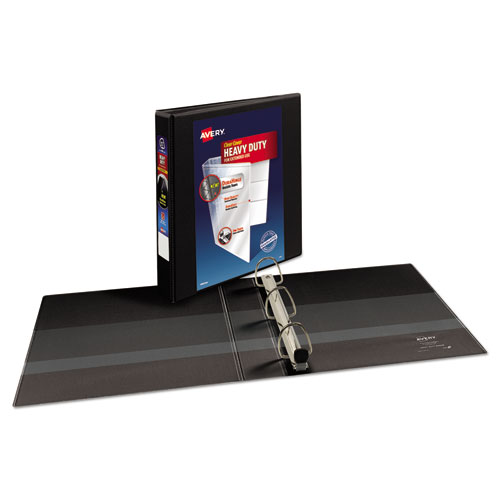 Image of Heavy-Duty View Binder with DuraHinge and One Touch EZD Rings, 3 Rings, 1.5" Capacity, 11 x 8.5, Black
