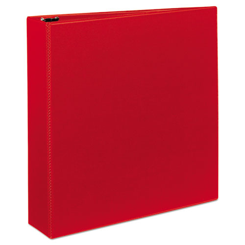 Image of Heavy-Duty Non-View Binder with DuraHinge and One Touch EZD Rings, 3 Rings, 2" Capacity, 11 x 8.5, Red