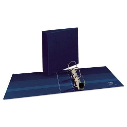 Image of Heavy-Duty View Binder with DuraHinge and Locking One Touch EZD Rings, 3 Rings, 3" Capacity, 11 x 8.5, Navy Blue