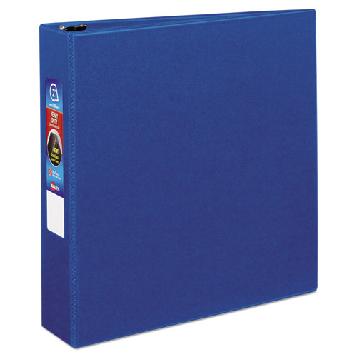Image of Heavy-Duty Non-View Binder with DuraHinge and One Touch EZD Rings, 3 Rings, 2" Capacity, 11 x 8.5, Blue