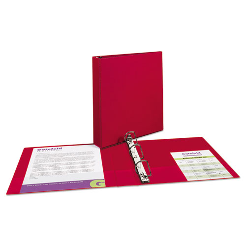Image of Avery® Durable Non-View Binder With Durahinge And Slant Rings, 3 Rings, 1.5" Capacity, 11 X 8.5, Red