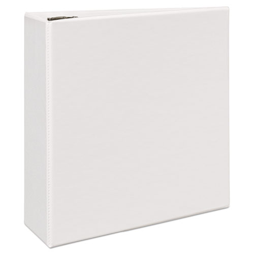 Durable View Binder with DuraHinge and EZD Rings, 3 Rings, 4" Capacity, 11 x 8.5, White