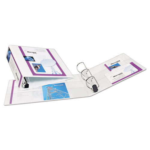 Image of Heavy-Duty Non Stick View Binder with DuraHinge and Slant Rings, 3 Rings, 3" Capacity, 11 x 8.5, White, (5604)