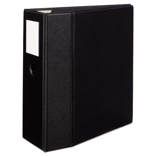 Image of Heavy-Duty Non-View Binder, DuraHinge, Three Locking One Touch EZD Rings, Spine Label, Thumb Notch, 5" Cap, 11 x 8.5, Black