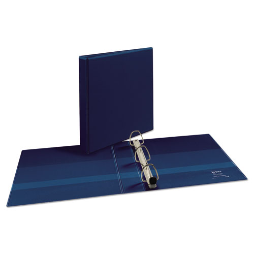 Heavy-Duty View Binder with DuraHinge and One Touch EZD Rings, 3 Rings, 1.5" Capacity, 11 x 8.5, Navy Blue