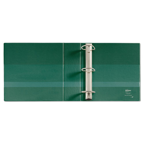 Heavy-Duty Non-View Binder with DuraHinge and Locking One Touch EZD Rings, 3 Rings, 4" Capacity, 11 x 8.5, Green