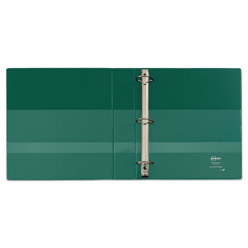 Image of Heavy-Duty Non-View Binder with DuraHinge, Locking One Touch EZD Rings and Thumb Notch, 3 Rings, 5" Capacity, 11 x 8.5, Green