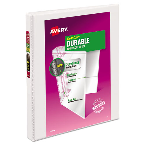Image of Durable View Binder with DuraHinge and Slant Rings, 3 Rings, 0.5" Capacity, 11 x 8.5, White