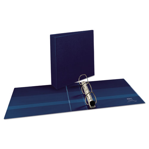 Image of Heavy-Duty View Binder with DuraHinge and One Touch EZD Rings, 3 Rings, 2" Capacity, 11 x 8.5, Navy Blue