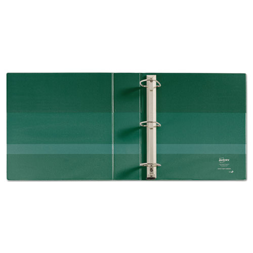 HEAVY-DUTY NON-VIEW BINDER WITH DURAHINGE AND ONE TOUCH EZD RINGS, 3 RINGS, 2" CAPACITY, 11 X 8.5, GREEN