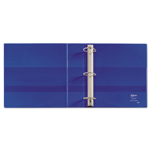 Heavy-Duty Non-View Binder with DuraHinge and One Touch EZD Rings, 3 Rings, 2" Capacity, 11 x 8.5, Blue