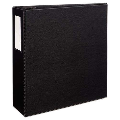 Durable Non-View Binder with DuraHinge and EZD Rings, 3 Rings, 4" Capacity, 11 x 8.5, Black