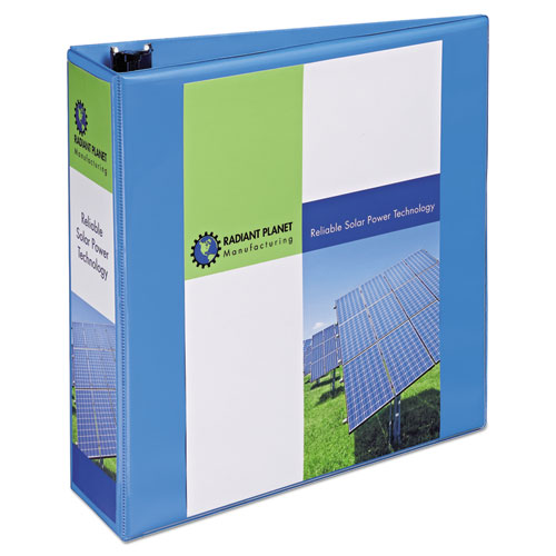Image of Heavy-Duty Non Stick View Binder with DuraHinge and Slant Rings, 3 Rings, 3" Capacity, 11 x 8.5, Light Blue, (5601)