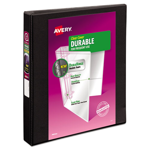 Image of Avery® Durable View Binder With Durahinge And Slant Rings, 3 Rings, 1" Capacity, 11 X 8.5, Black