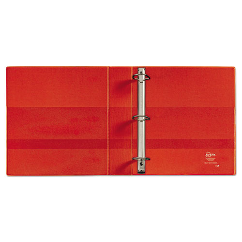 Image of Heavy-Duty Non-View Binder with DuraHinge, Locking One Touch EZD Rings and Thumb Notch, 3 Rings, 5" Capacity, 11 x 8.5, Red