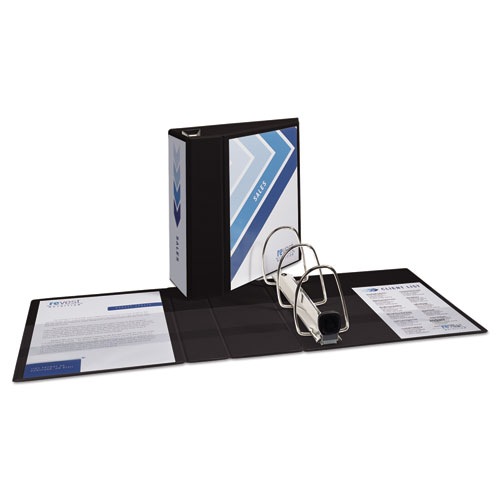Image of Heavy-Duty View Binder with DuraHinge and Locking One Touch EZD Rings, 3 Rings, 5" Capacity, 11 x 8.5, Black
