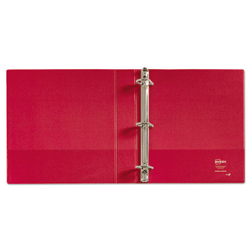 Image of Durable Non-View Binder with DuraHinge and Slant Rings, 3 Rings, 1.5" Capacity, 11 x 8.5, Red