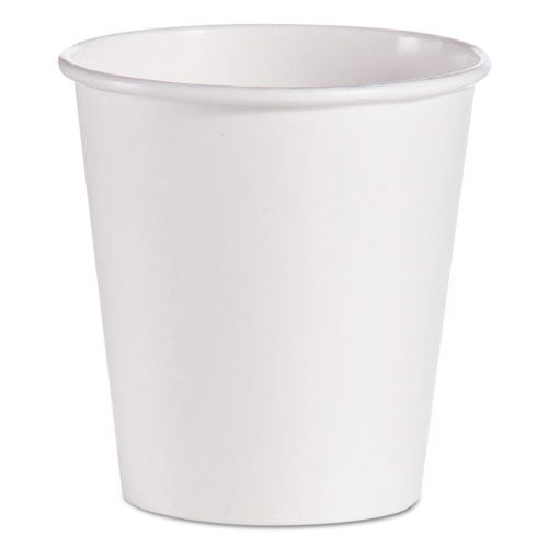 Dart® Single-Sided Poly Paper Hot Cups, 10 oz, White, 1000/Carton