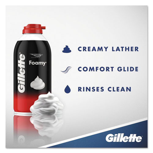 Image of Gillette® Foamy Shave Cream, Original Scent, 2 Oz Aerosol Spray Can, 48/Carton