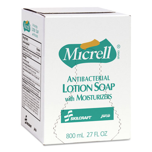 8520015220829, SKILCRAFT, GOJO Antibacterial Lotion Soap, Floral, 800 mL Refill, 12/Carton