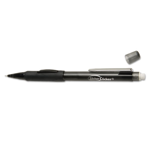 7520015654872 SKILCRAFT SlickerClicker Side Advanced Mechanical Pencil, 0.5mm, Black Lead, Smoke/Black Barrel, Dozen