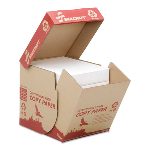 7530016111896 SKILCRAFT Recycled Copy Paper, 92 Bright, 20 lb Bond Weight, 8.5 x 11, White, 500 Sheets/Ream, 5 Reams/Carton