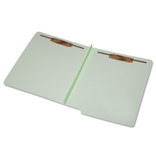 7530015907105 SKILCRAFT End Tab Classification Folders, 2" Expansion, 2 Fasteners, Letter Size, Light Green Exterior, 25/Box
