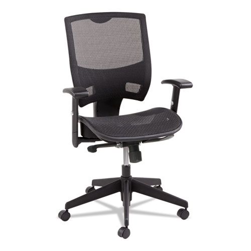 Alera Epoch Series Suspension Mesh Multifunction Chair, Supports Up To 275 Lb, 16.25" To 21.06" Seat Height, Black