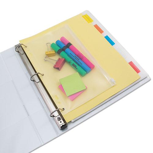 Image of Zip-All Ring Binder Pocket, 6 x 9.5, Clear