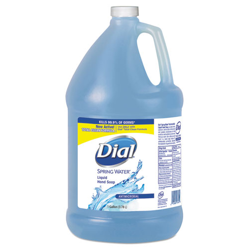 Dial® Antimicrobial Liquid Hand Soap, Spring Water Scent, 1 gal Bottle, 4/Carton
