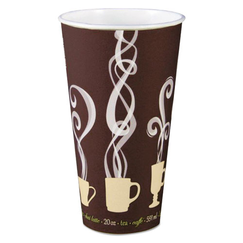 Thermoguard Insulated Paper Hot Cups, 20 Oz, Steam Print, 600/carton