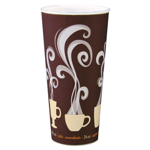 Thermoguard Insulated Paper Hot Cups, 24 oz, Steam Print, 600/Carton