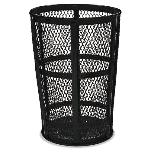 Rubbermaid® Commercial Street Basket Waste Receptacle, 23" Diameter, 45 gal, Green