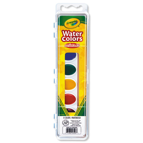 Crayola® Artista II 8-Color Watercolor Set, 8 Assorted Colors, Palette Tray