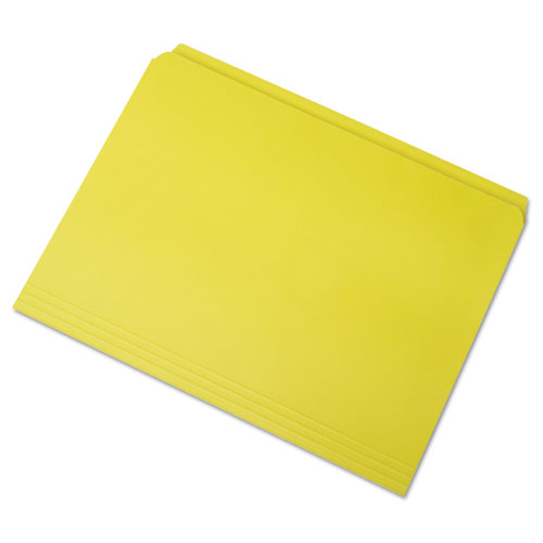 7530013649486 SKILCRAFT Straight Cut File Folders, Straight Tab, Letter Size, Yellow, 100/Box