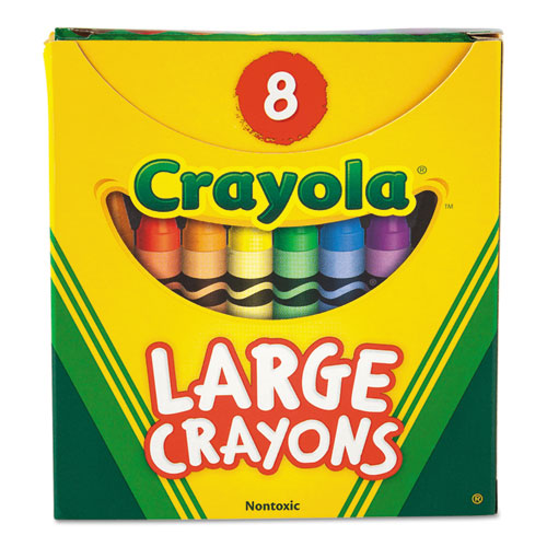 Large Crayons, Tuck Box, 8 Colors/Box | by Plexsupply