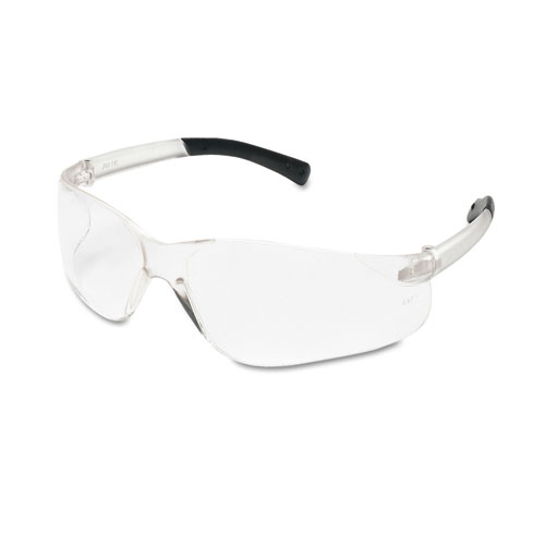 Mcr™ Safety Bearkat Safety Glasses, Wraparound, Black Frame/Clear Lens