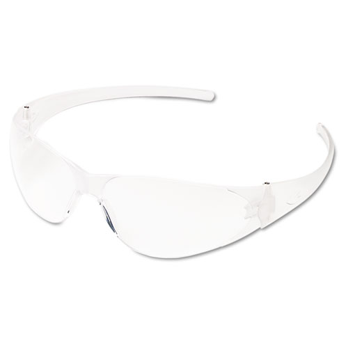 Image of Checkmate Wraparound Safety Glasses, CLR Polycarbonate Frame, Coated Clear Lens, 12/Box