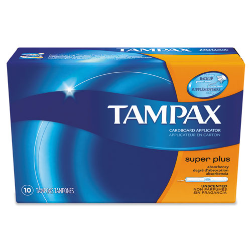Tampax® Cardboard Applicator Tampons, Regular, 10/Box