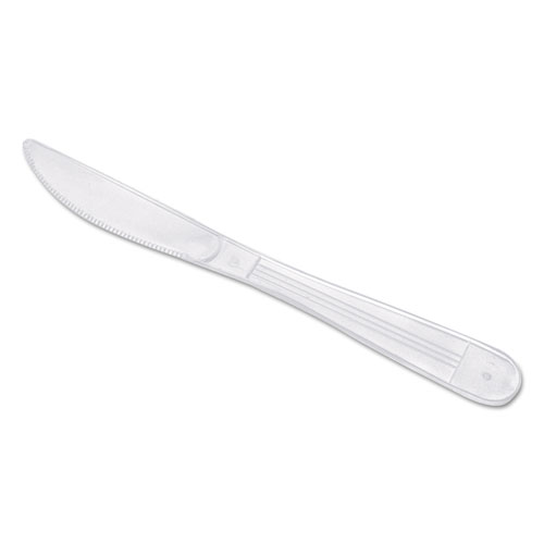 WRAPPED CUTLERY, 7.5" KNIFE, HEAVYWEIGHT, POLYPROPYLENE, WHITE, 1,000/CARTON