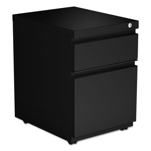 Image of File Pedestal with Full-Length Pull, Left or Right, 2-Drawers: Box/File, Legal/Letter, Black, 14.96" x 19.29" x 21.65"