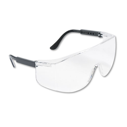 MCR™ Safety Tacoma Wraparound Safety Glasses, Black Plastic Frame, Clear Lens