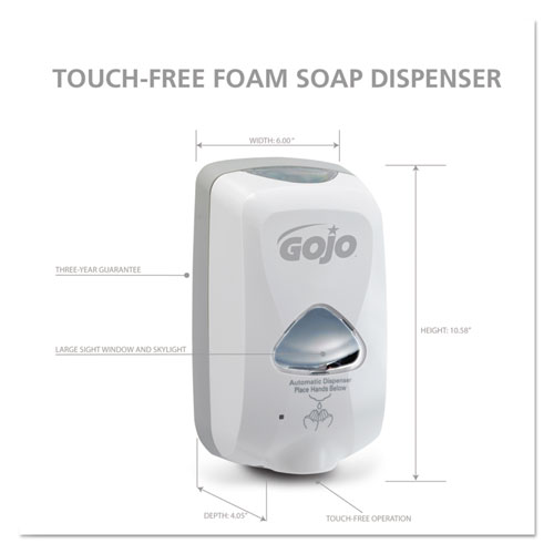 Image of TFX Touch-Free Automatic Foam Soap Dispenser, 1,200 mL, 4.1 x 6 x 10.6, Gray