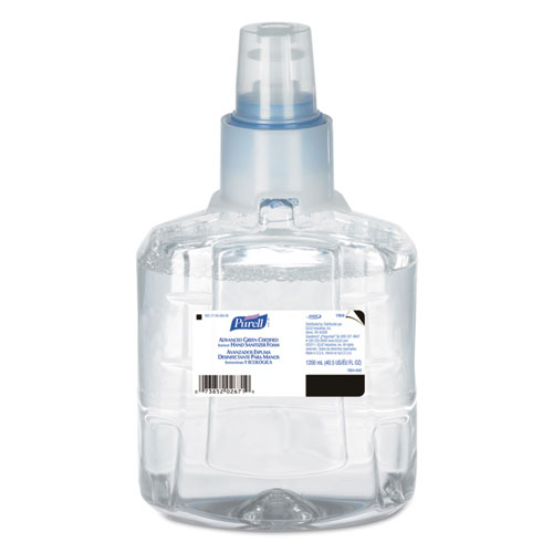 Purell® Advanced Hand Sanitizer Green Certified Foam Refill, For Ltx-12 Dispensers, 1,200 Ml, Fragrance-Free, 2/Carton