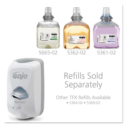 Image of Gojo® Tfx Touch-Free Automatic Foam Soap Dispenser, 1,200 Ml, 4.1 X 6 X 10.6, Gray