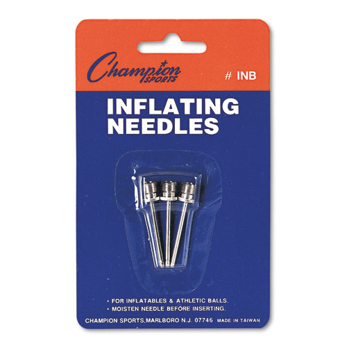 Champion Sports Nickel-Plated Inflating Needles for Electric Inflating Pump, 3/Pack