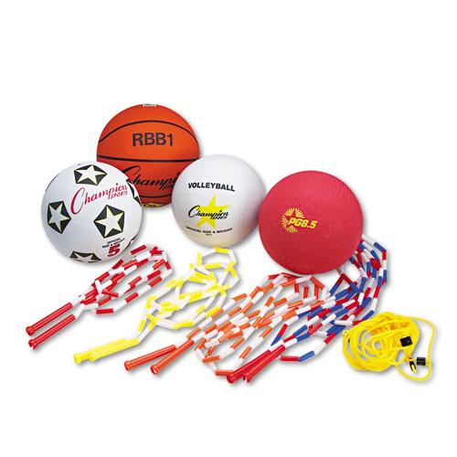 Physical Education Kit W/seven Balls, 14 Jump Ropes, Assorted Colors