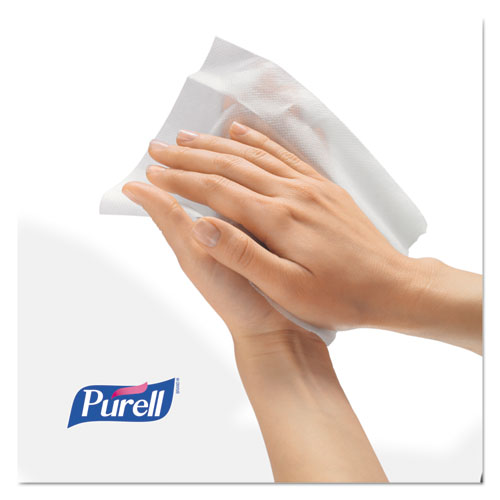 Image of Purell® Cottony Soft Individually Wrapped Sanitizing Hand Wipes, 5 X 7, Unscented, White, 1,000/Carton