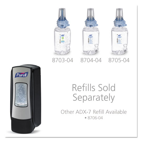Image of ADX-7 Dispenser, 700 mL, 3.75 x 3.5 x 9.75, Chrome/Black